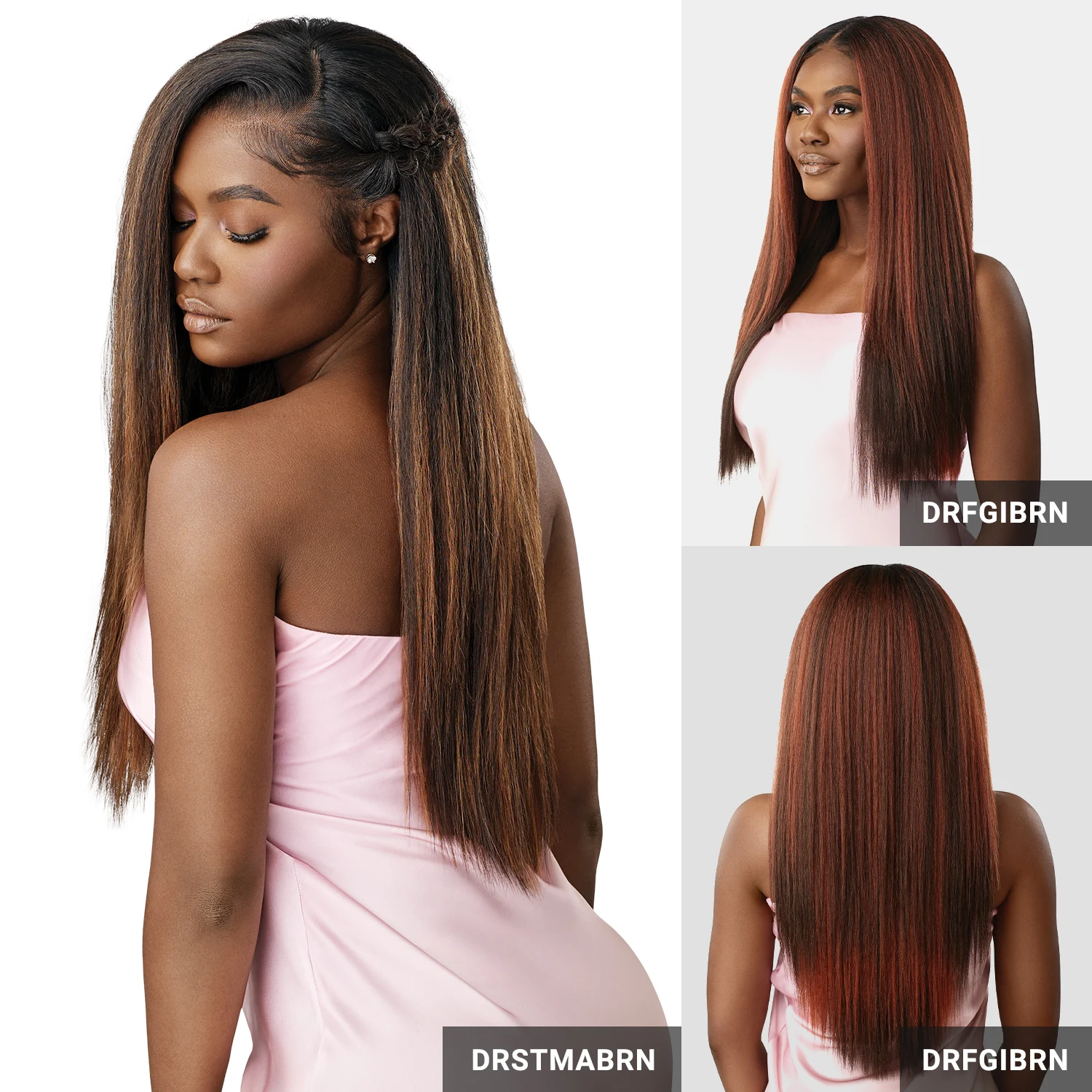 Wig Rambut Sintetis Campuran Rambut Manusia HD Lace Front Airtied Glueless Fully Hand-Tied 13X6 HHB-Perm Yaki 26 inci