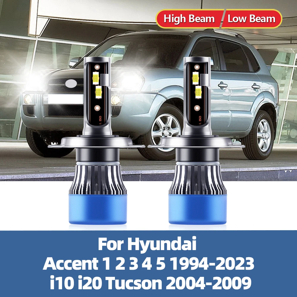 

LSlight Led Car Headlights 20000LM Auto Lamps 12V Headlamp Bulbs For Hyundai Accent 1 2 3 4 5 1994-2023 i10 i20 Tucson 2004-2009