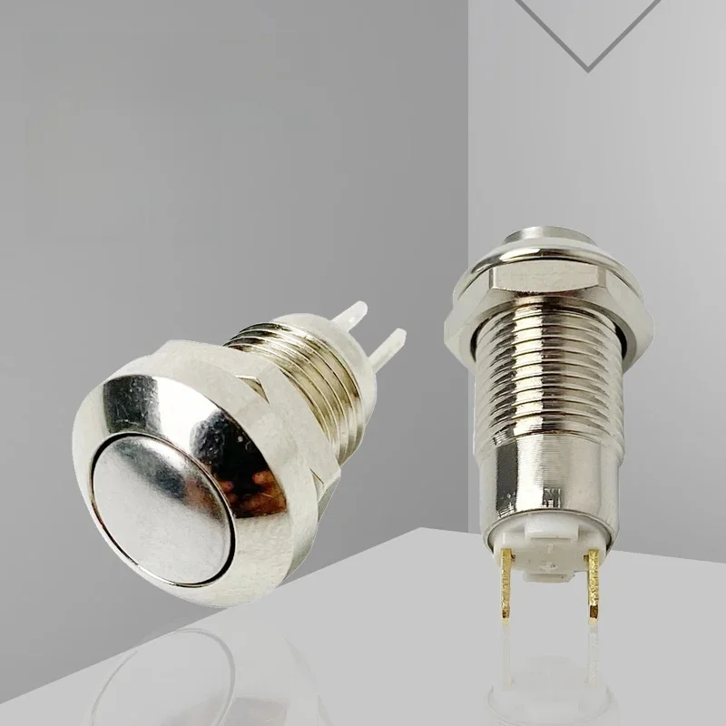 10 szt. Metalowy Przycisk Włącznik 8mm 2 Piny Reset / Chwilowy Zatrzaskowy Wodoodporny Normalnie Otwarty Ultra Małe Miniaturowe Przyciski — zdjęcie 2