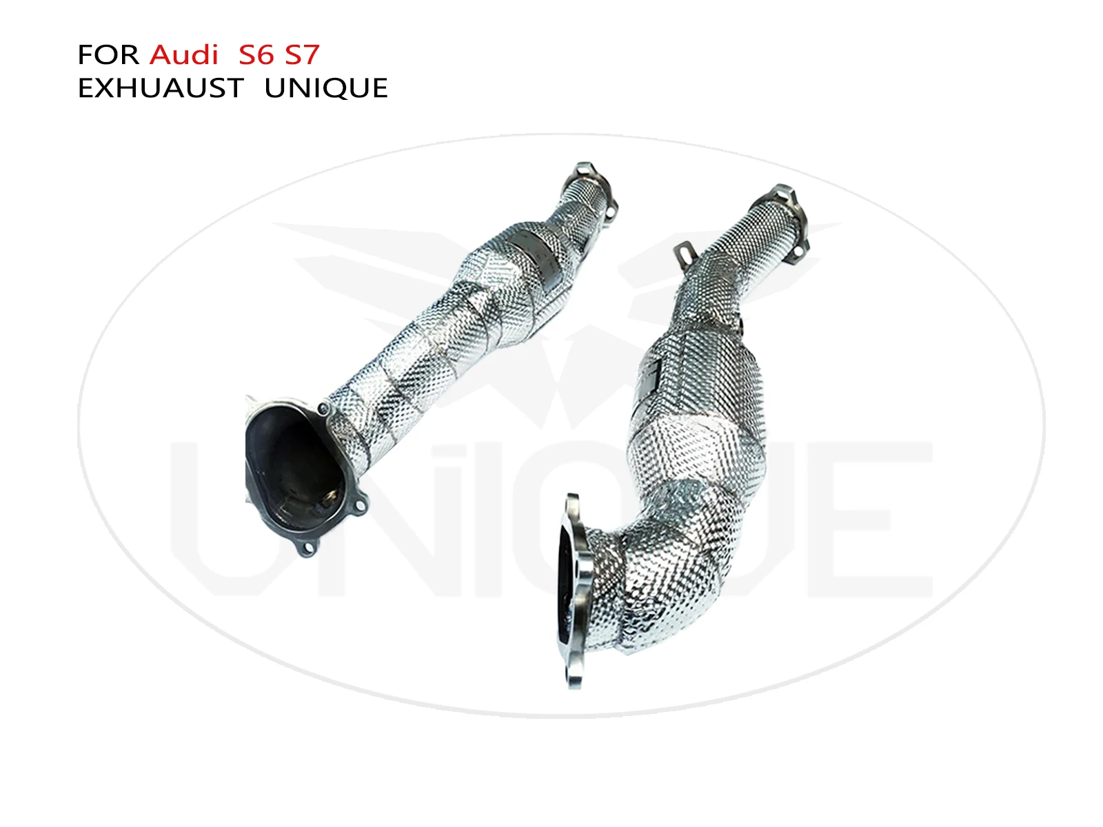 

UNIQUE Exhaust Manifold Downpipe for Audi S6 S7 Car Accessories With Catalytic Header Without Cat