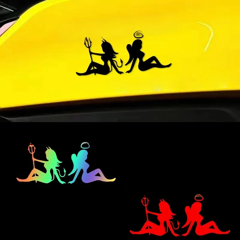 1PC TODAS MIENTEN Angels and Demons Naklejki motocyklowe Wodoodporne na zbiornik paliwa motocykla Skuter Naklejki winylowe Dekoracja okna samochodu — zdjęcie 2