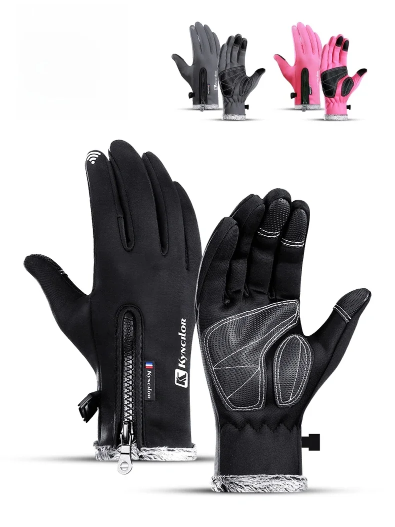 AliExpress Fezrgea Touch Screen Cycling Gloves Winter Autumn Men High Quality Male Thicken Warm Men Cashmere Solid Gloves Mitten Business Gloves