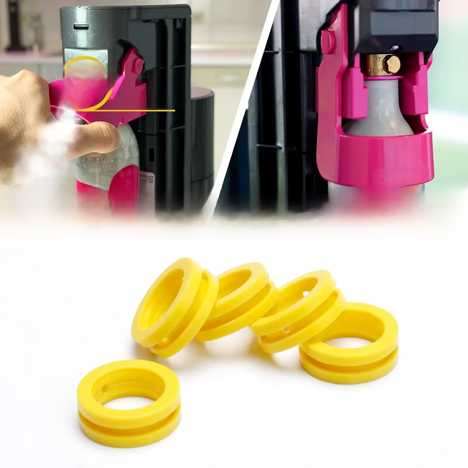 Joint torique pour Machine à Soda, cylindre de CO2, échange de carbonateur, jeu de joints en Silicone pour nouveau fabricant de Soda, cylindre rose