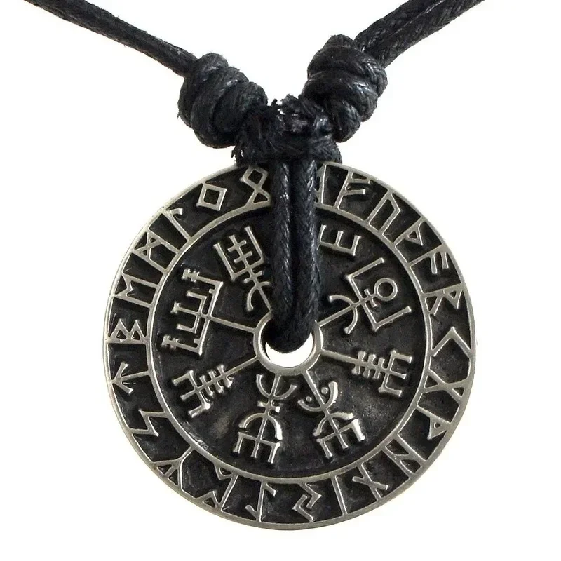Collier boussole Rune pour hommes, pendentif Vintage de haute qualité, amulette, bijoux de fête, cadeau