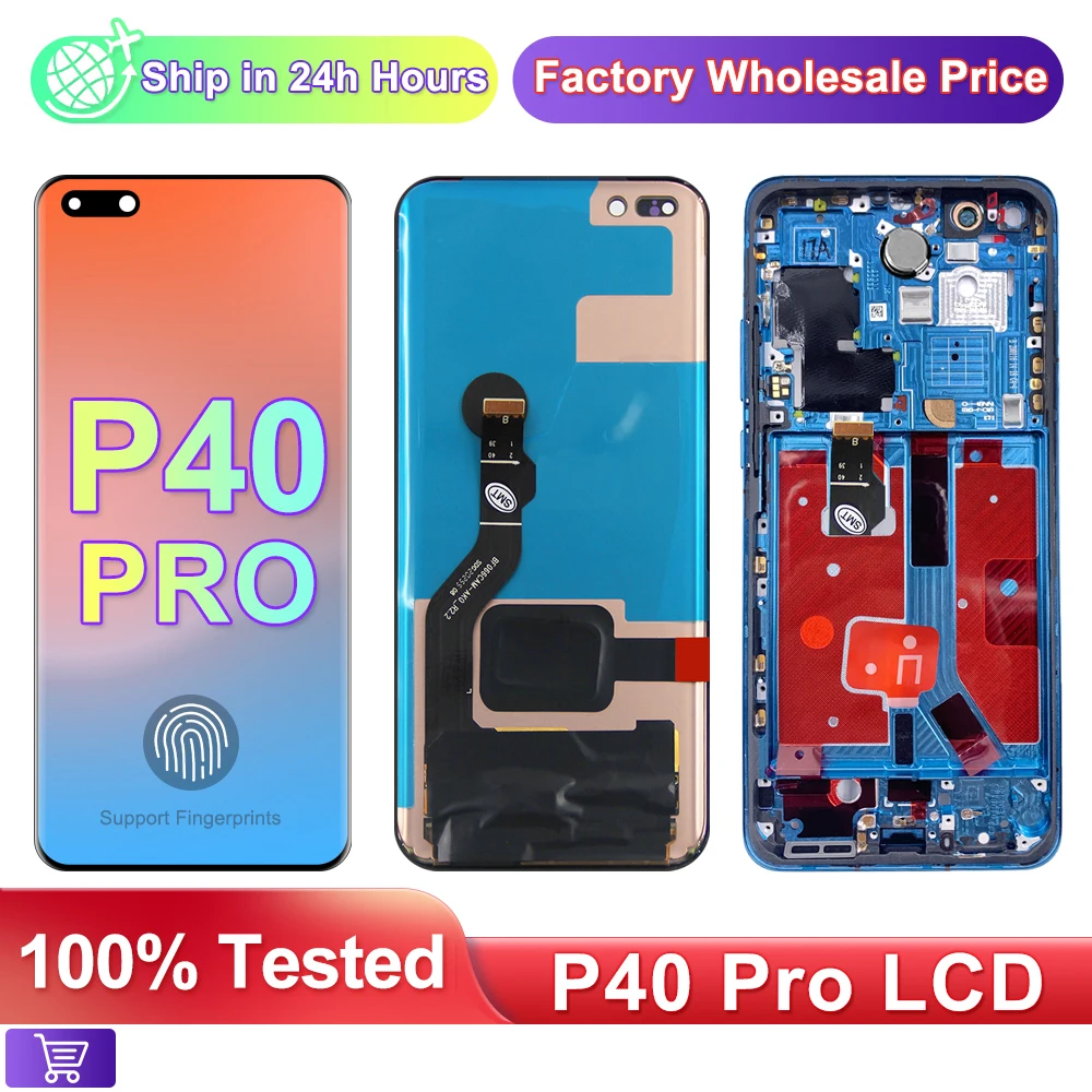 

6.58"NEW P40 Pro Screen Replacement for huawei P40 Pro LCD display ELS-NX9 ELS-N04 Touch Screen Digital with Frame