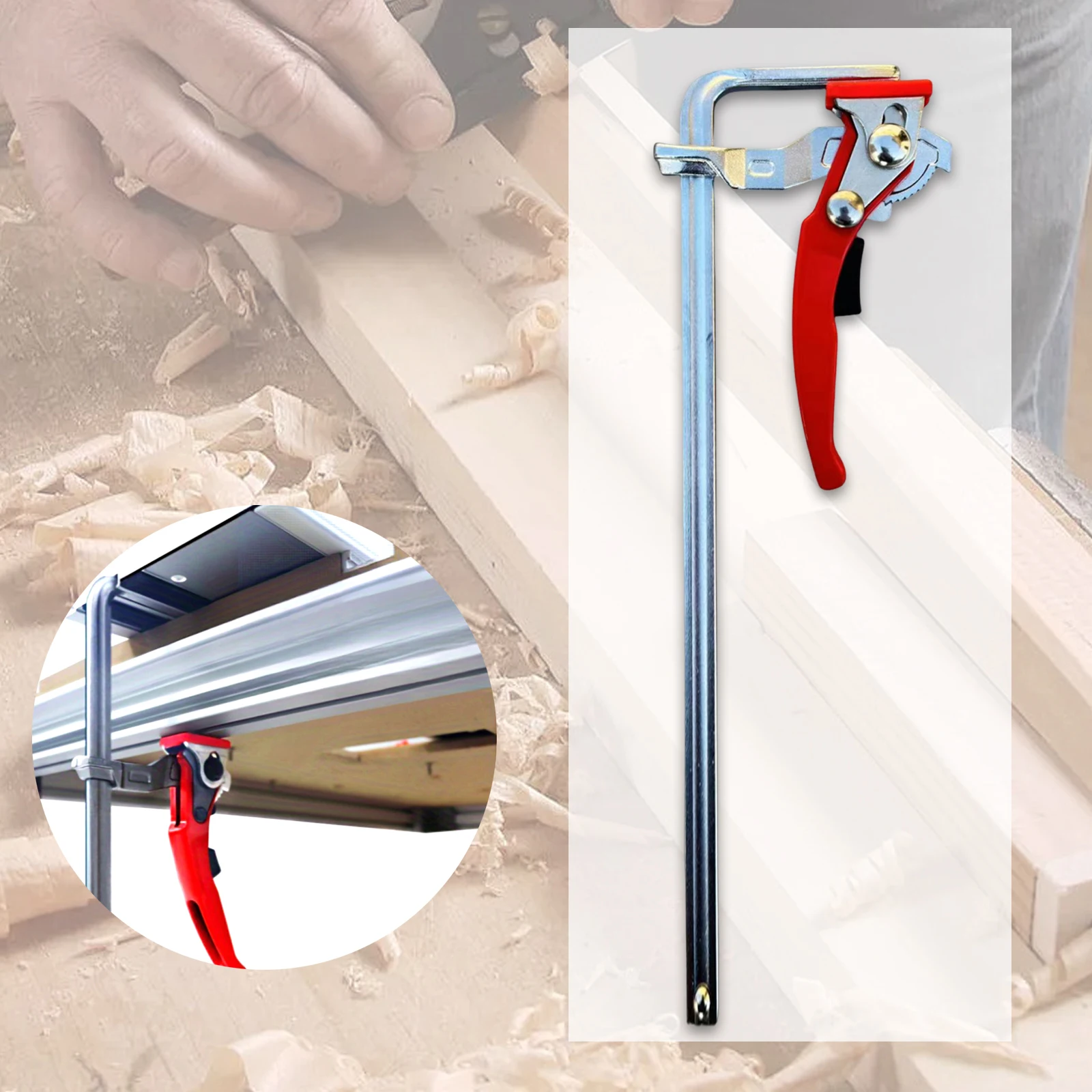 Heavy Duty Track Saw Clamp with Quick Release Strong Clamping Force Woodwork Tool for Precision Cutting and Joinery