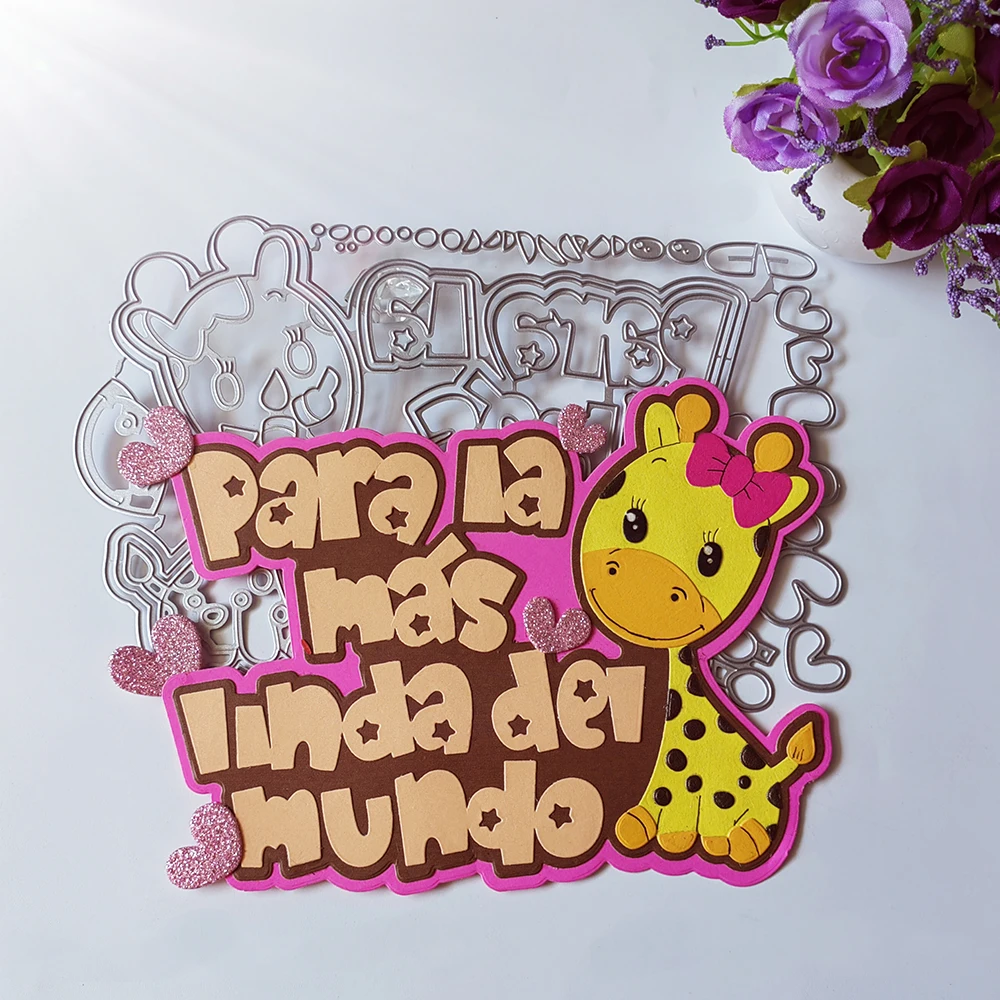 beautiful spanish phrases die-cutting dies scrapbook decoration embossed photo album decoration card making DIY crafts