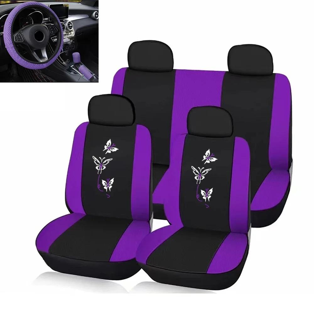 Nieuwe Mode 5 Kleuren Autostoelhoes En Stuurhoes Universele Autostoel Interieur Universele Bekleding Vlinderstijl