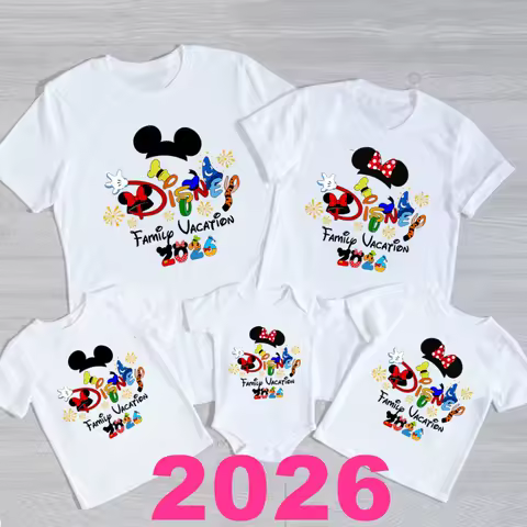 2026 Disney Family Vacation Father Mother-kids Family Matching Outfits Funny Disneyland Family Look