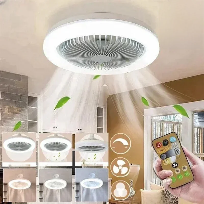 Slimme 3-In-1 Plafondventilator Met Afstandsbediening Verlichtingslamp E27 Converter Basis 85-265V Verlichtingsbasis Voor Slaapkamer En Woonkamer - afbeelding 2