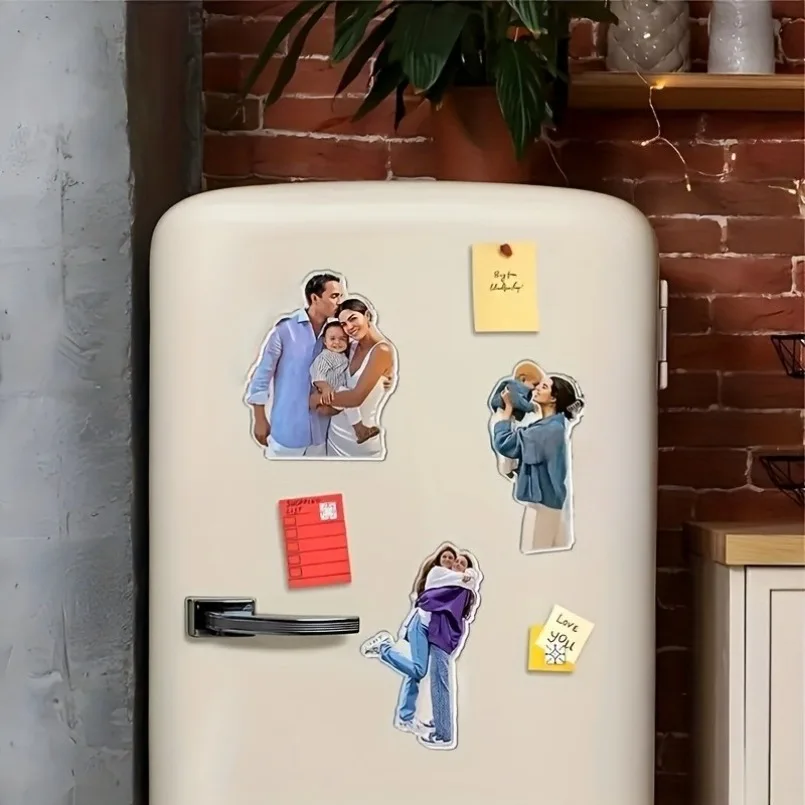 Custom Acrylic Refrigerator Magnets with Personalized Photos, Perfect for Families, Pets, and Couples