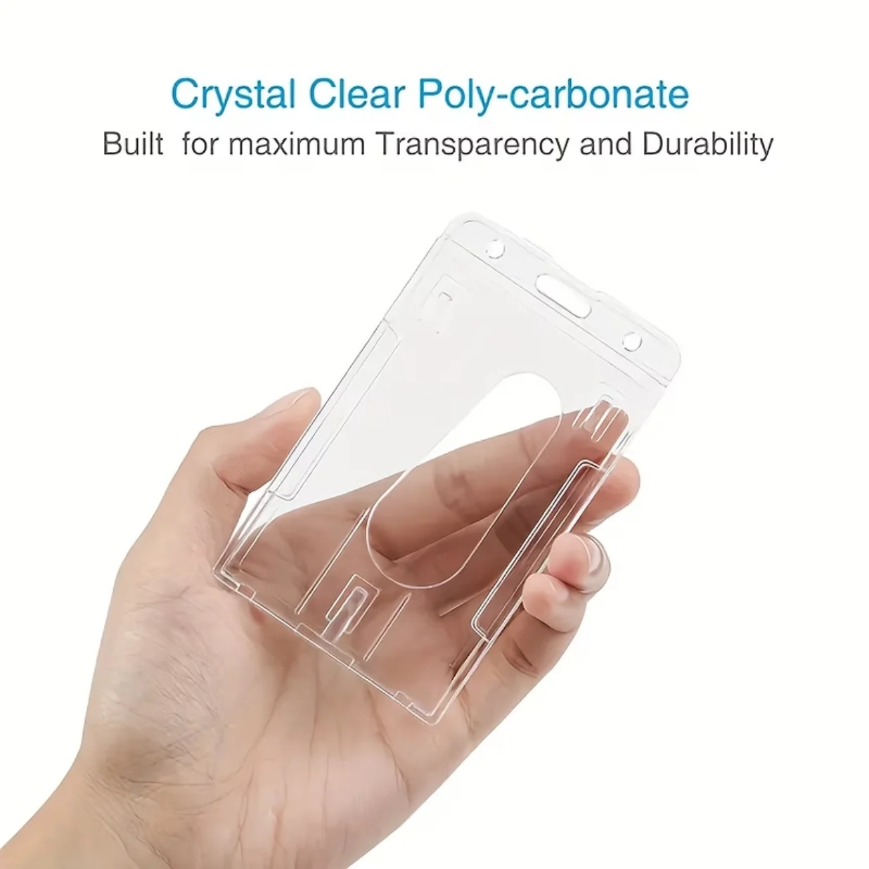 2pcs Acrylic Hard Plastic Transparent Vertical Horizontal Card Holder with Finger Slot and Dual Card Slots