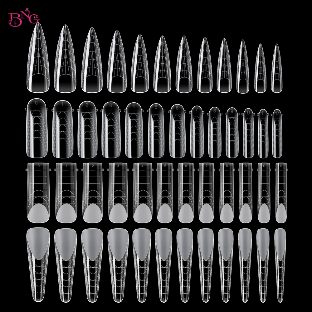 Bng Poly Extensie Gel Dual Nail Vorm 98Pcs Builder Nagel Gel Stiletto Top Nagel Mallen Vierkante Valse Nagel Tips Voor Manicure Gereedschap