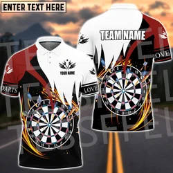 Custom Name Darts Player Sports Beer Game Retro 3DPrint Summer Casual Harajuku Polo Shirts Jersey Streetwear Short Sleeves XN1