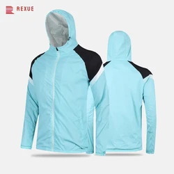 Outdoor Waterproof Windbreaker Men's Windbreaker Running Jacket  Soccer Kid Hooded Windproof Coat Couple Training Fishing Jacket