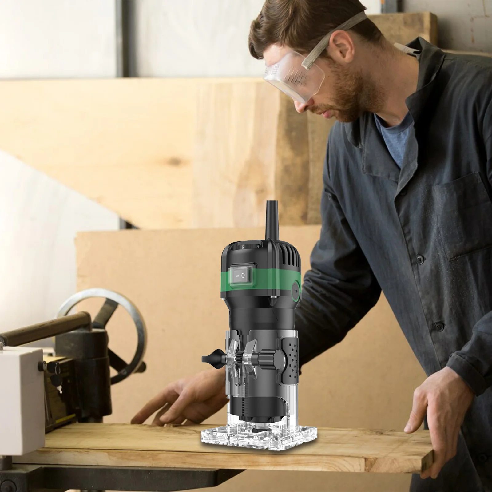 800 واط 6 سرعة آلة التشذيب الكهربائية 33000 دورة في الدقيقة النجارة طحن النقش اليد الخشب حافة راوتر المتقلب المنزل لتقوم بها بنفسك أدوات كهربائية #6