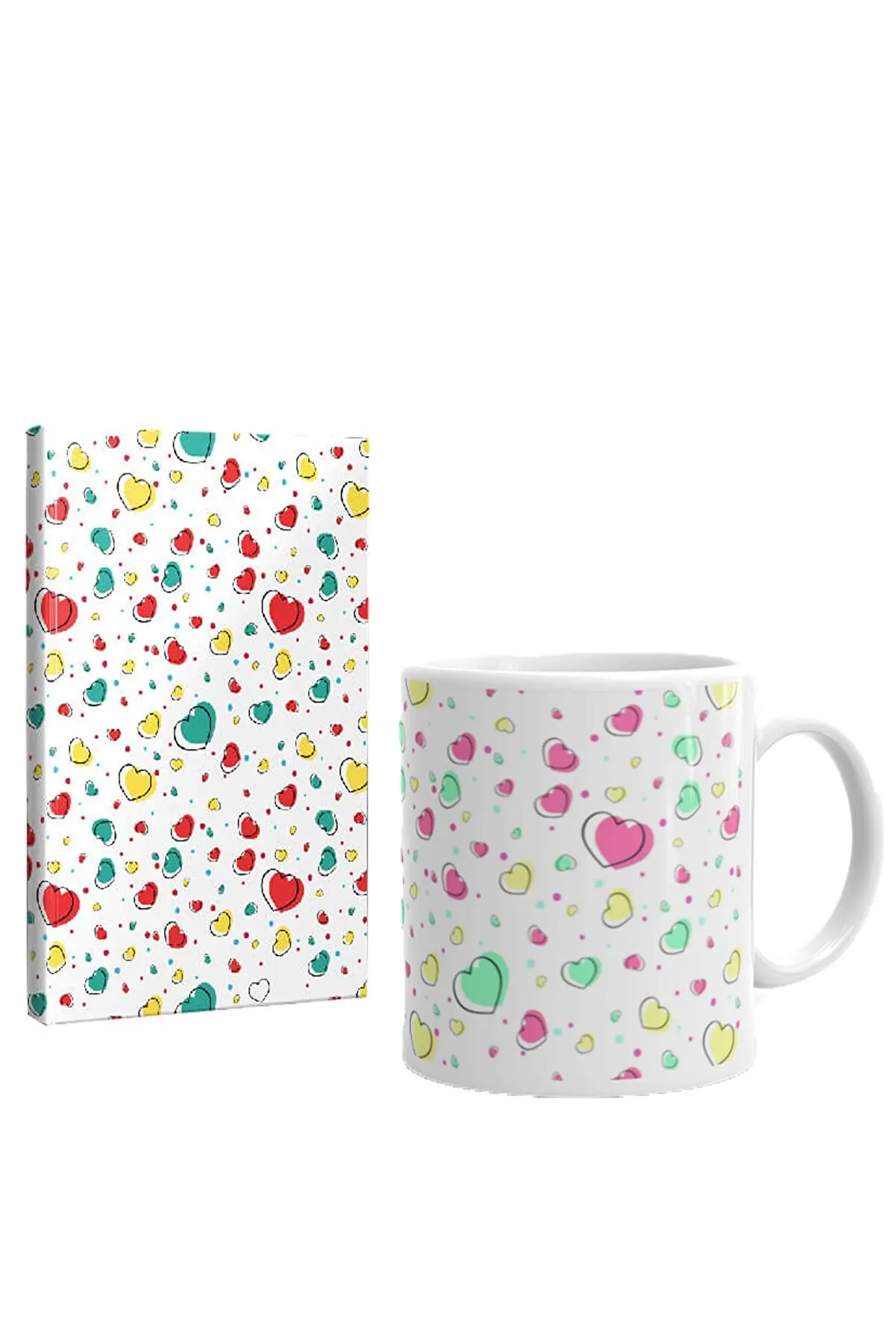 

Heart Mug Cup Notebook Set Gift Products Design Mugs Note Daily Coffee Tea Milk Home Office Decoration A3 Size Notebook 330 cc