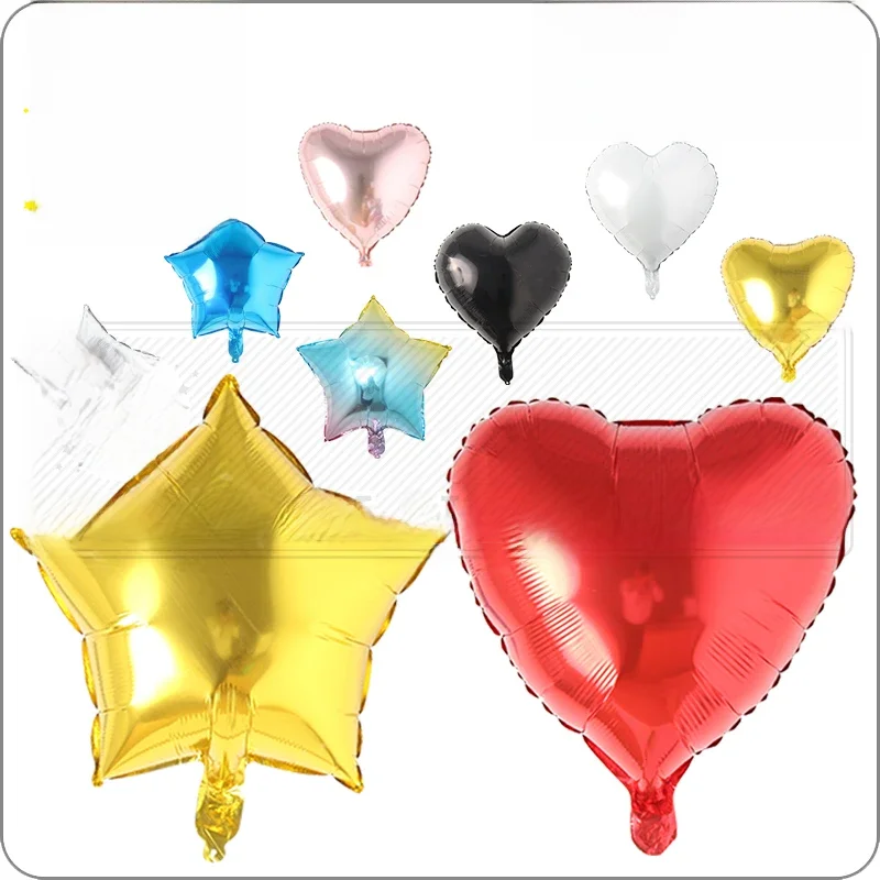 18 cal gwiazda kształt serca aluminium nadmuchiwane balony foliowe dekoracje na imprezę urodzinową balon z helem Globos dekoracje ślubne — zdjęcie 2