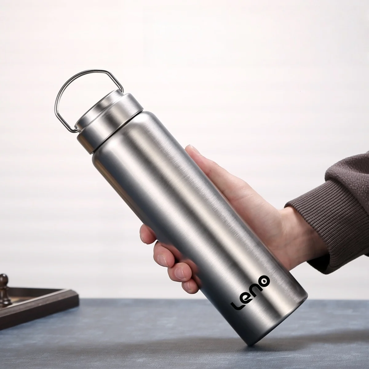 1pc Large Capacity Stainless Steel Sport Water Bottle Single-layer Rugged Water Cup Metal Bottle Drinkware Camping Sports Gym