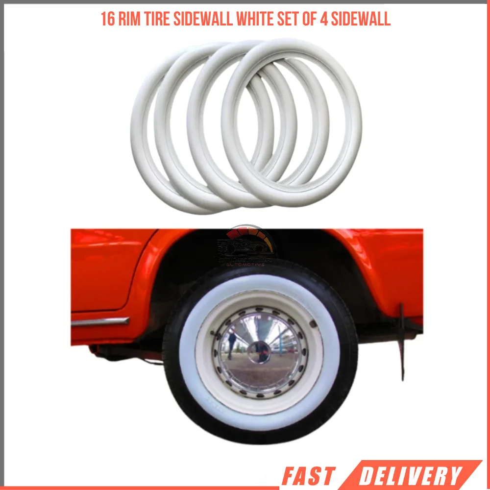 For 16 Rim Tire Sidewall White Set of 4 Sidewall happy car parts high quality fast shipping satisfaction