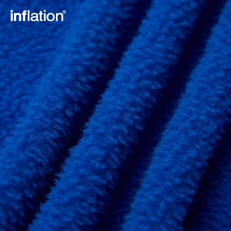 INFLATION Plain Zip Up Hoodies Men Winter Thick Polar Fleece Lined Hooded Jacket Unisex Outwear