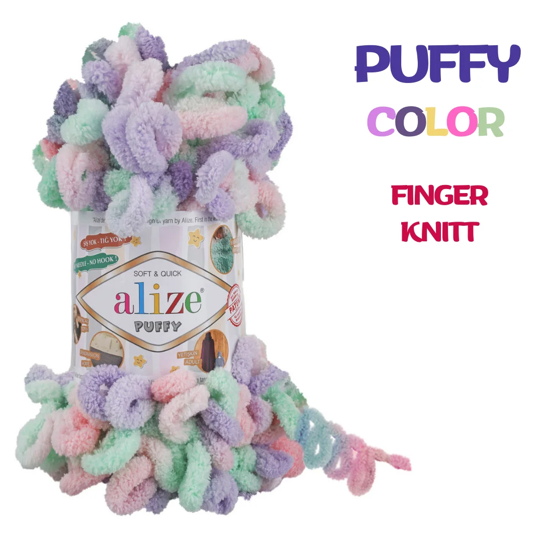 Alize Puffy Color Soft Finger Knitting Yarn for Hand Knitting Amigurumi DIY Baby Knitwear Blanket Bedspread Scarf Sweater Beanie