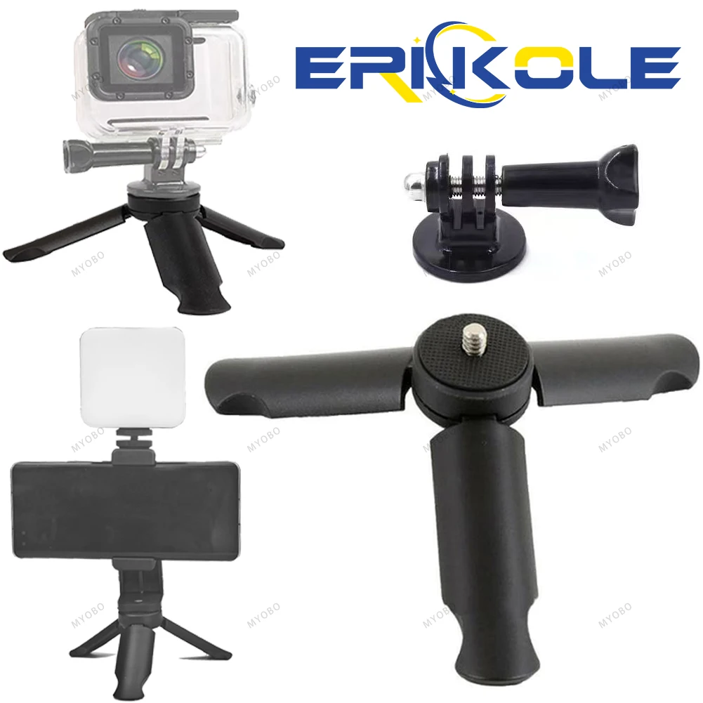 

1/4 Mini Tripod, Desktop Stand Compact Tripod Selfie Stick For Mobile Phone Camera Gimbal Handle Stabilizer And Action Cameras