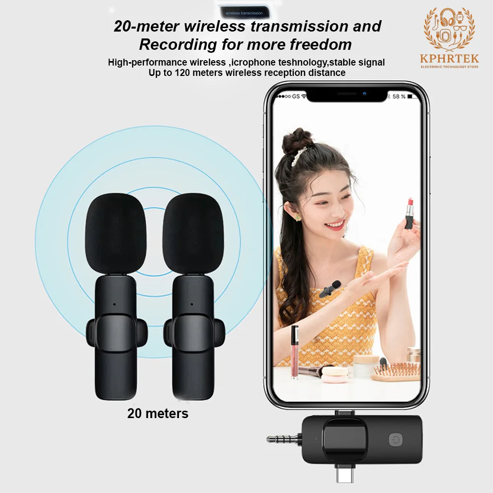 K15 One-To-Two mobile phone live broadcast outdoor recording radio microphone