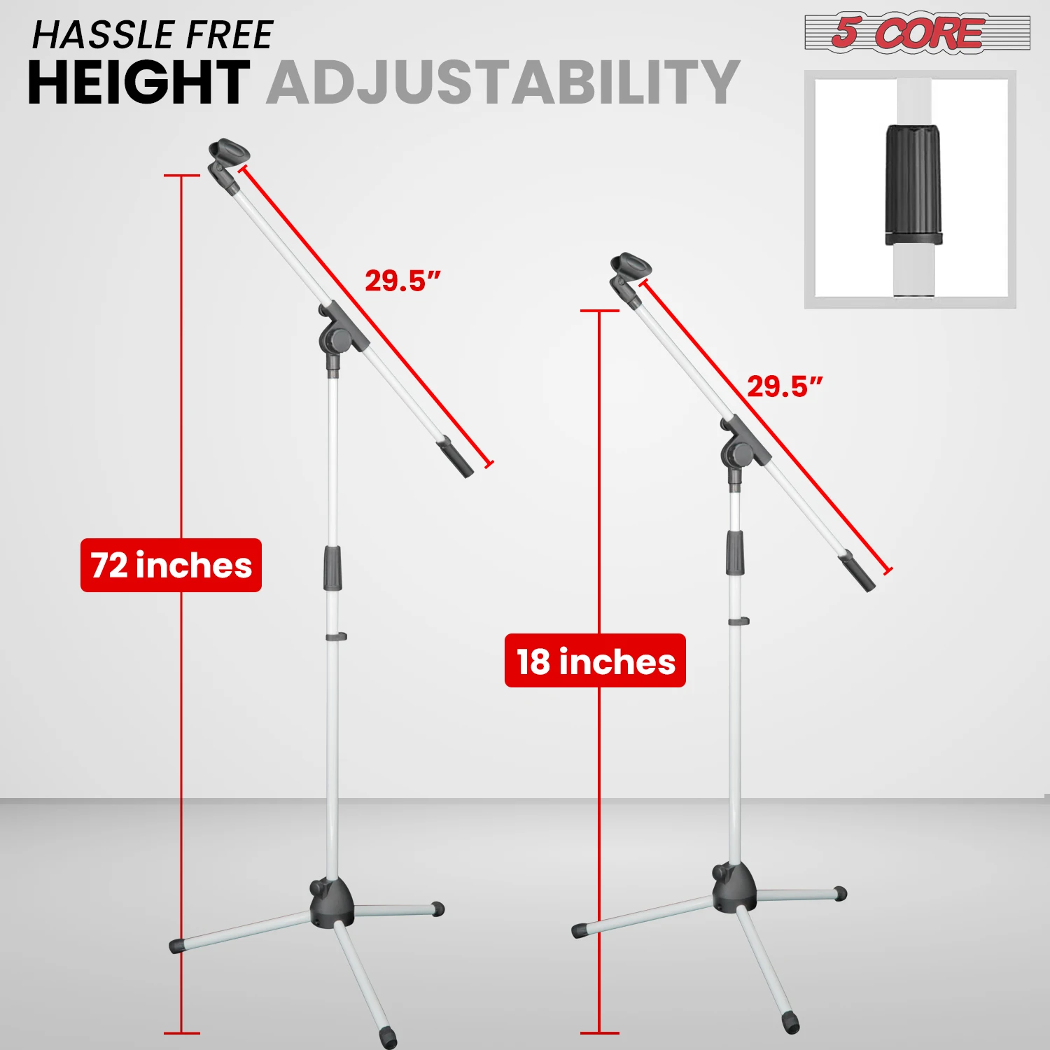 5 Core Mic Stand Floor Pair Ad - đánh giá và giá Microphone Stand Boom Arm Floor