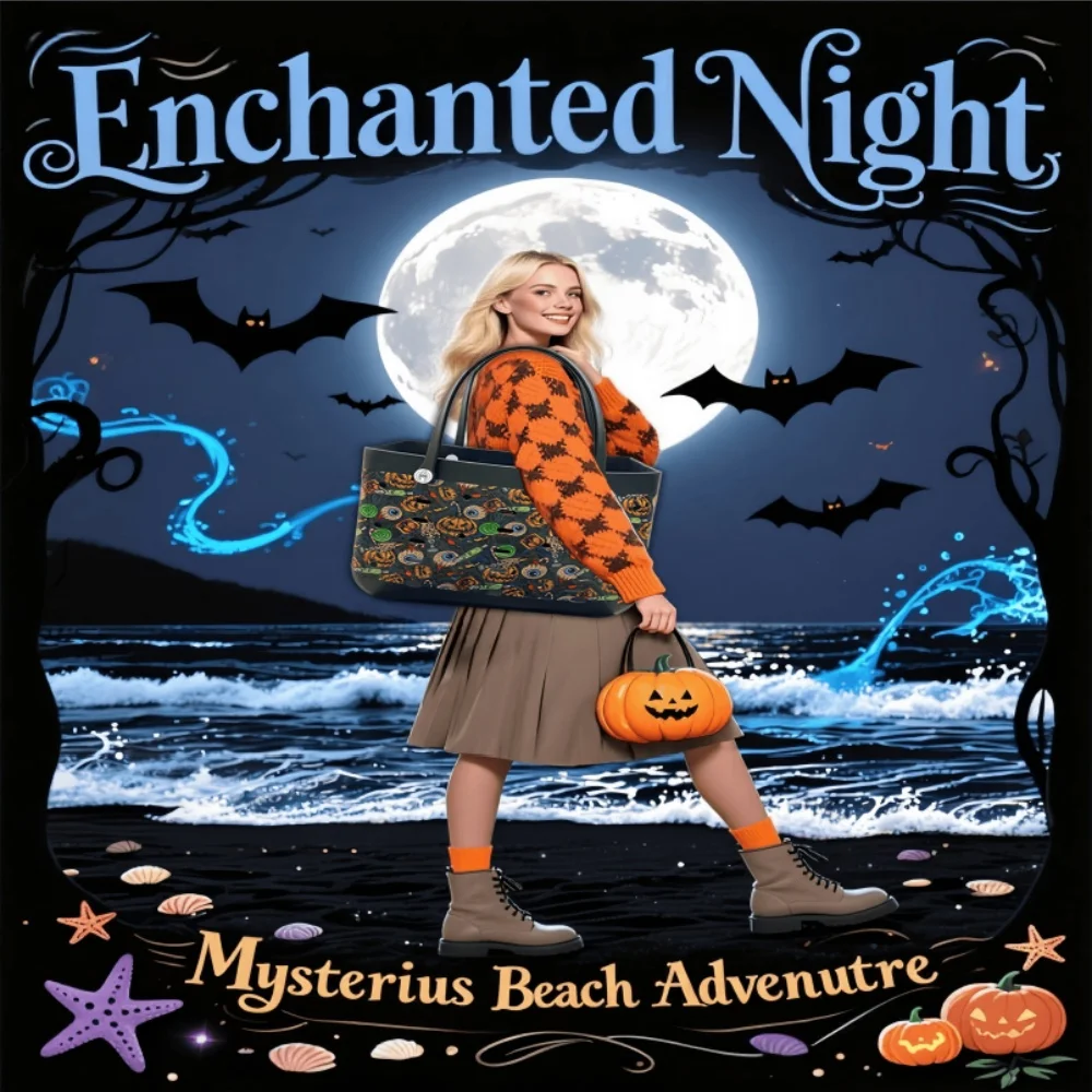 

1Pcs oversized multi size large capacity troublemaker EVA beach bag, women's tote bag, storage bag - suitable for holiday gifts