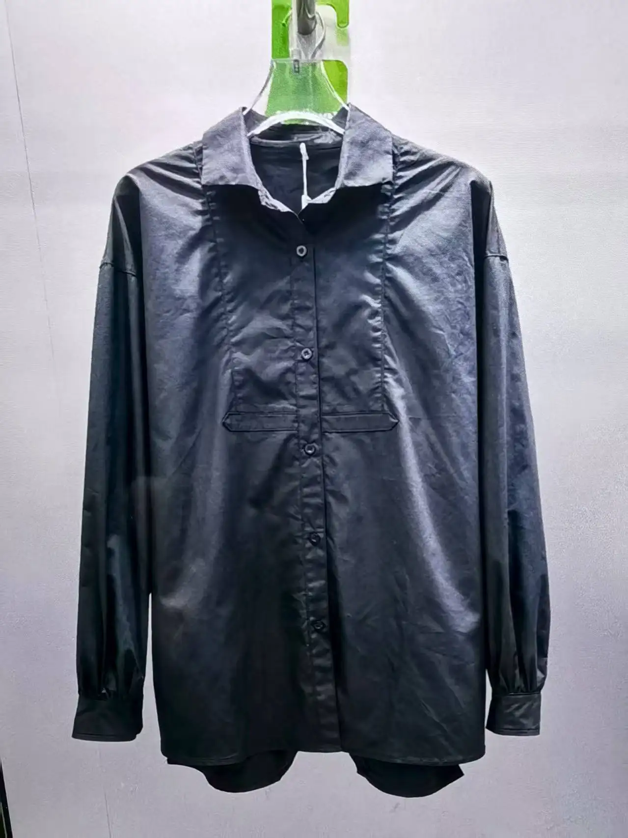 

Early Autumn New Style Women's Lapel Solid Color Long-sleeved Casual Shirt