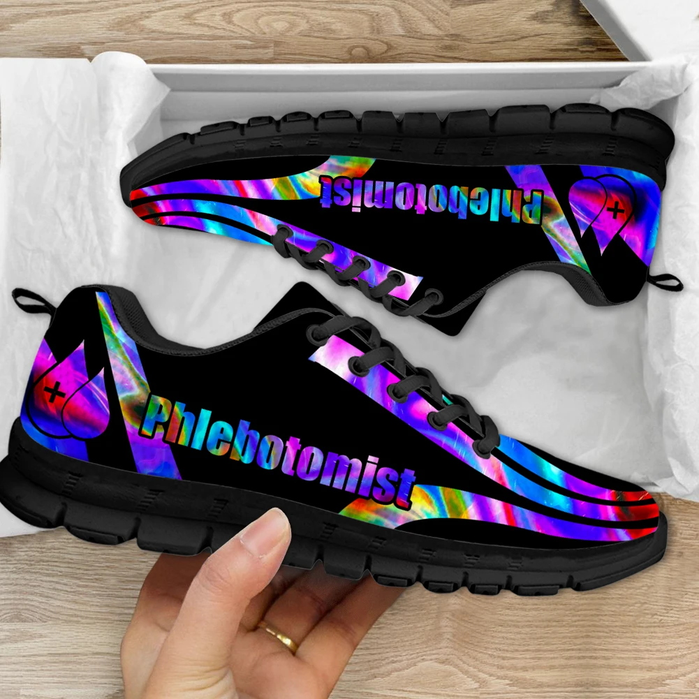 

INSTANTARTS Fashion Phlebotomist Colored Print Ladies Casual Flats 2023 Women's Sneakers Spring And Autumn Sports Zapatos Mujer