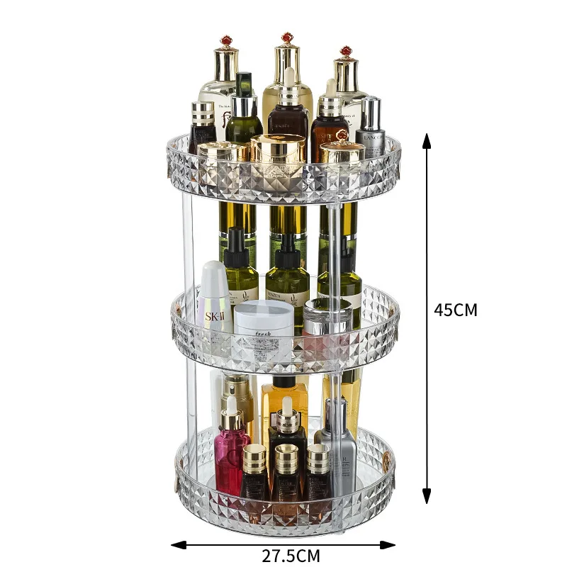 Organiseur De Maquillage Étroit 2 Niveaux YCIA&DONE Gris Fumé - Étagère Salle De Bain Fine Pour Parfums Et Soins
