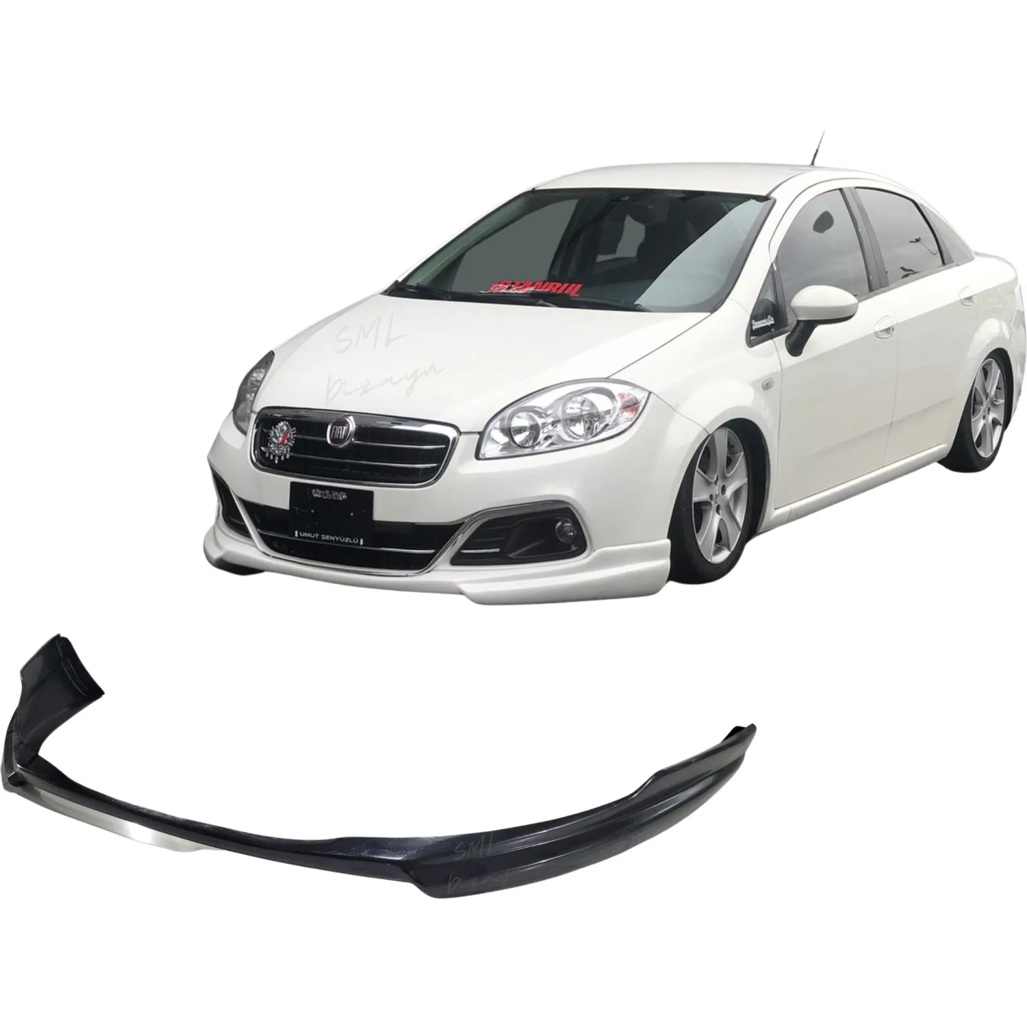 For  Fiat Linea (2013 - 2017) Compatible Front Lip Prefix (plastic) Splitter- Spoiler Diffuser Bumper Chrome Raido Battery Racer