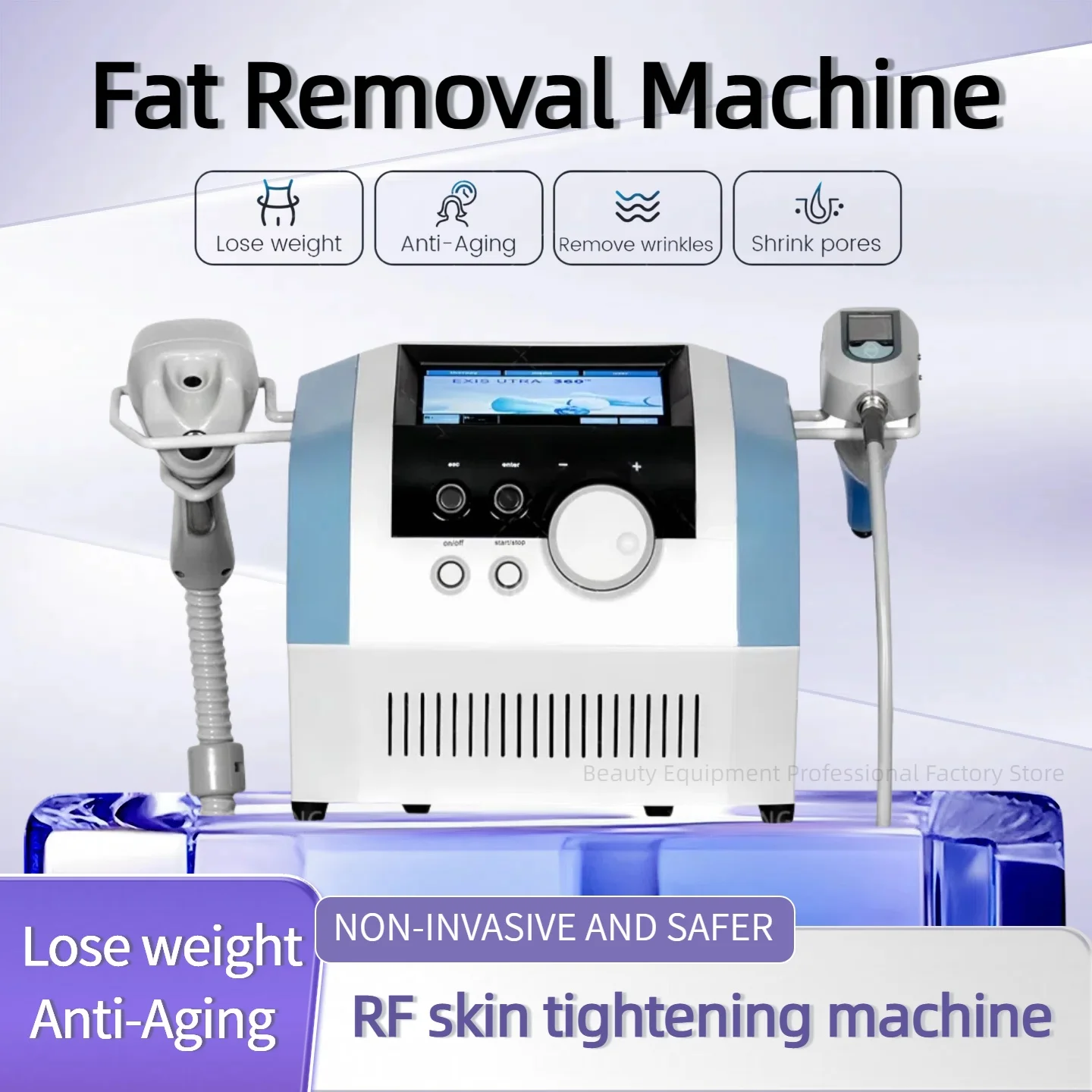 

Double 11 Deal! 360 Fat Reducing Machine RF Slimming Body Sculpting Cellulite Wrinkle Removal 2 Handles Salon Equipment.
