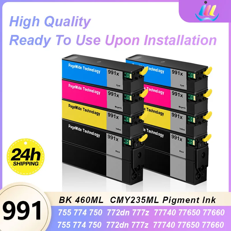

JMDD Full Ink Cartridges for HP 991 991XL Compatible with HP PageWide pro 755dn 774dn 750dn 750dw 772dn 772dw 777z 777zs Pigment