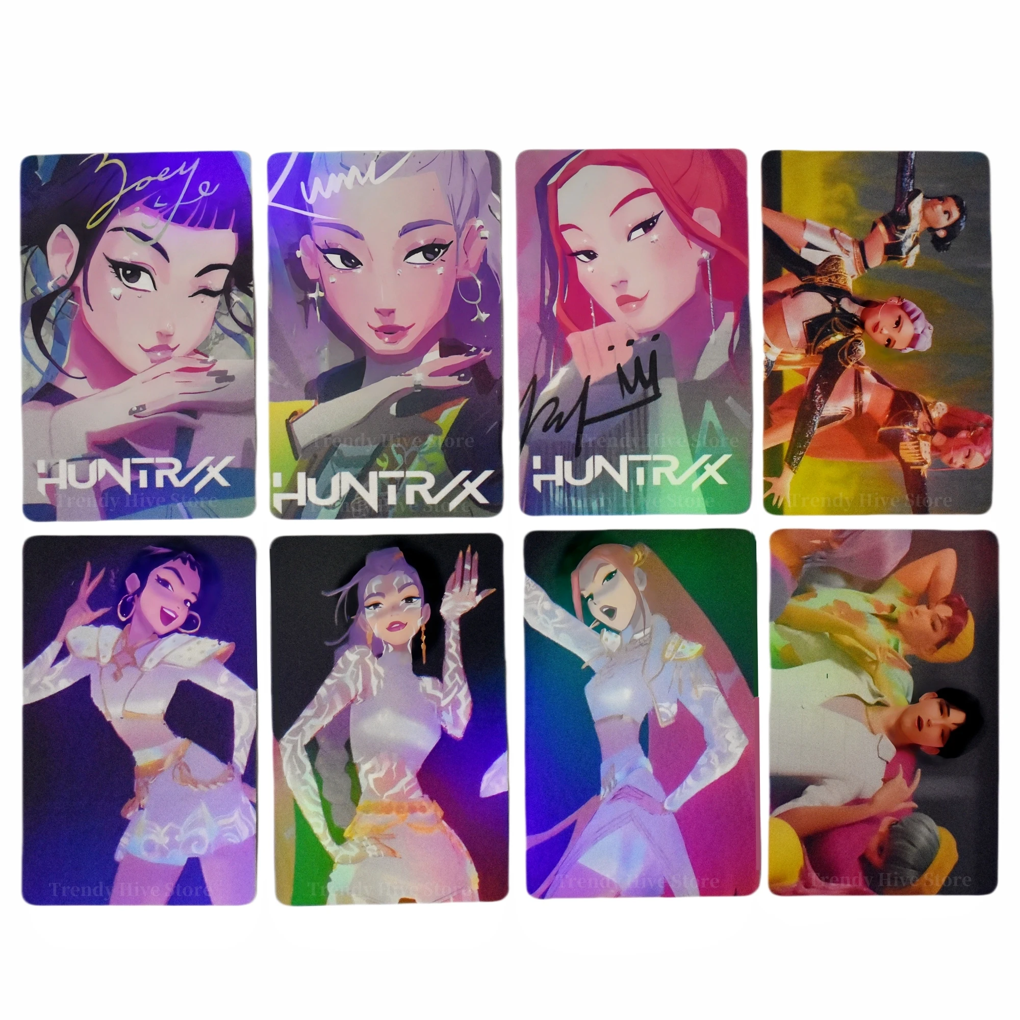 50 قطعة فيلم K-pop شيطان الصيادين أنيمي الليزر بطاقة الكرتون الفتيات الفتيان مجموعة البضائع HD LOMO بطاقة بريدية المشجعين جمع الصور