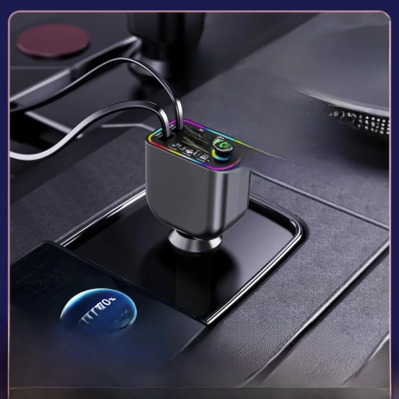 Lecteur de musique MP3 de voiture rétro4.2, appel mains libres sans fil, chargeur rapide de voiture, directions rétractables pour iPhone, Samsung, Huawei, 7 couleurs