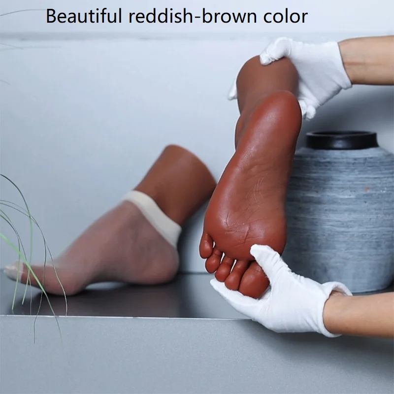 1Pcs Simulation Female Silicone Foot Model Mannequin Fake Feet Props for Shoes Socks Jewelry Display Medical Painting Art TG41