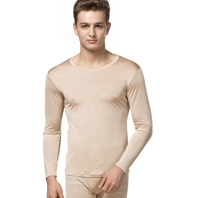 100 silk thermal sets underwear mens base layer long johns winter top warm set clothes men sexy slip clothing inner wear for man