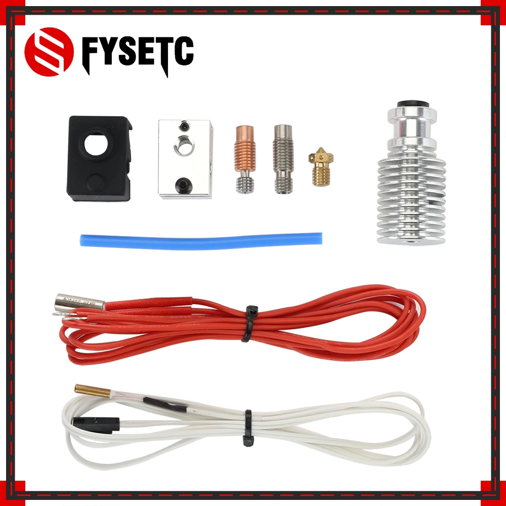 

FYSETC 3D Printer Hotend Extruder Extrusion Head Kit 1.75mm Metal Hotend with CNC Heating Block Heater for MK3 MK3S MK3S+ V6