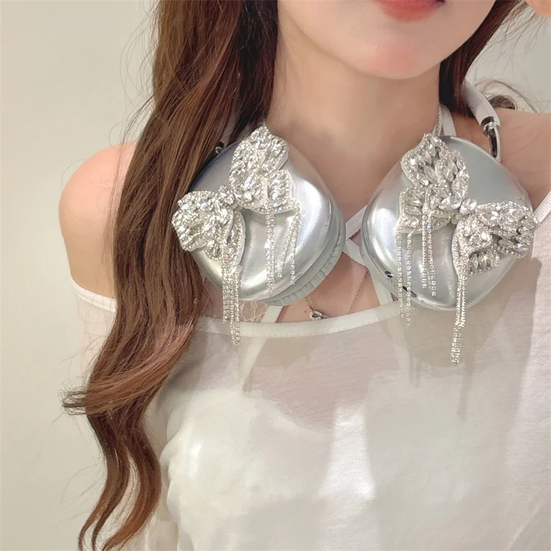 Cute Rhinestone Bow Earphone Case For Apple Airpods Max Protective Cover Silicone Headphone Charging Cases For Airpodsmax Funda