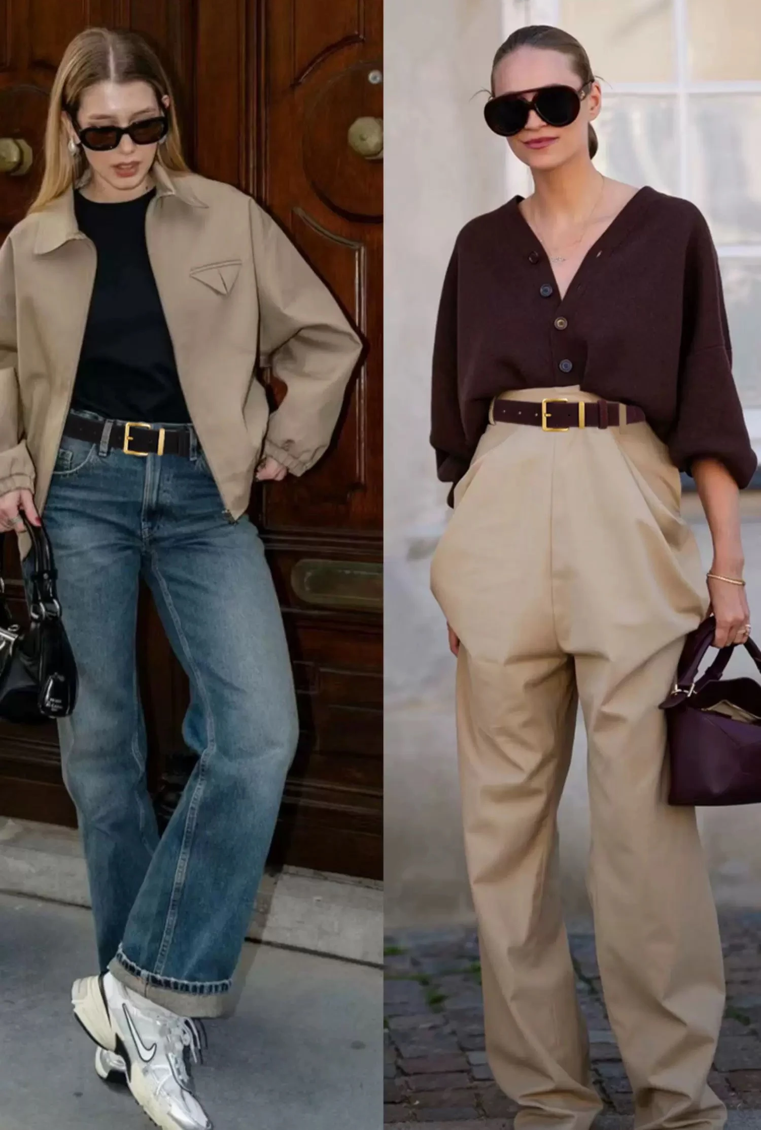 Luxuriöser Wildleder-Rindsledergürtel für Damen, Vintage-Stil mit goldener Schnalle, 3,3 cm breiter Bund für Kleider und Jeans – Detail 3