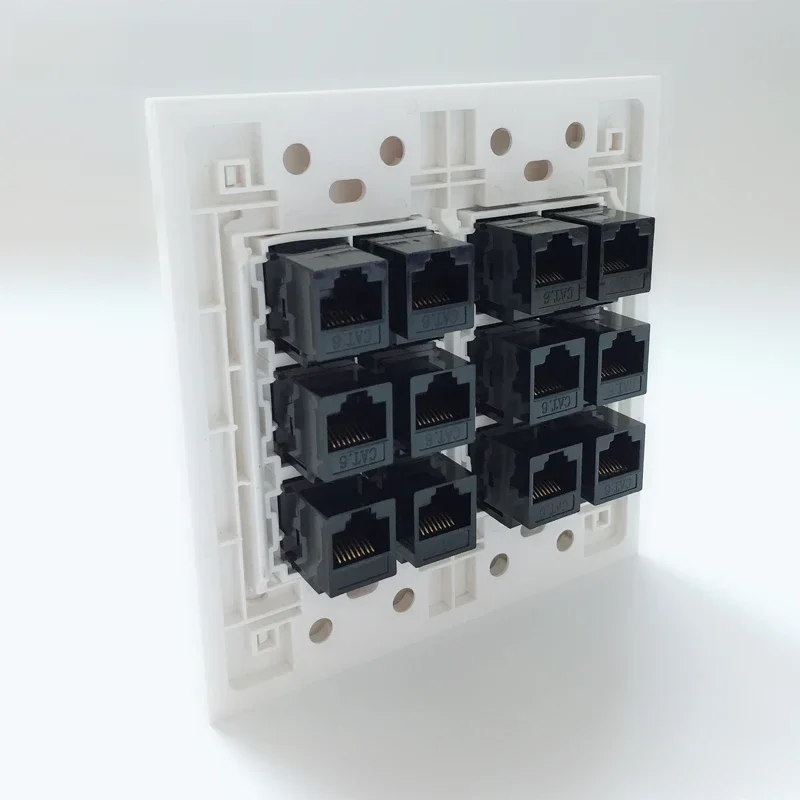 Płyta panelu ściennego z 12 portami CAT6 CAT5E RJ45 żeńskie złącze Keystone do gniazda wtykowego Internet Ethernet LAN — zdjęcie 2