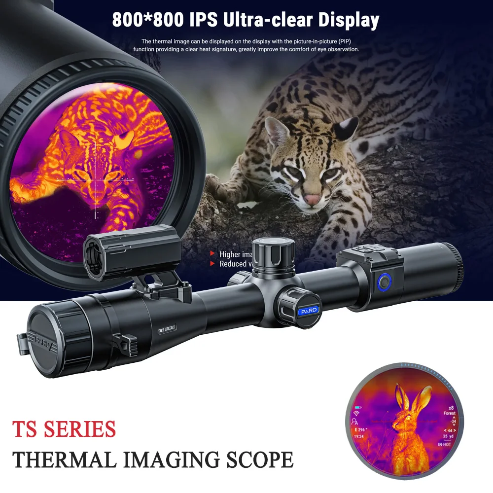 

PARD TS31 Series Thermal Imager Scope Hunting Monocular 12µm LWIR Sensor 384*288 Resolution LEDS & IREA 800*800 Digital Camera