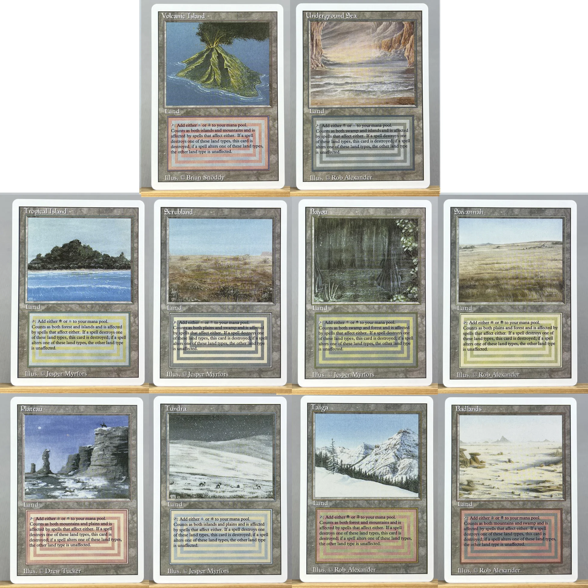 بطاقات BETA المنقحة غير المحدودة MIX2-I02 Tcg الوكيل السحرية ذات الأراضي المزدوجة power9 جزيرة بركانية سوداء لوتس تايغا بايو جمع