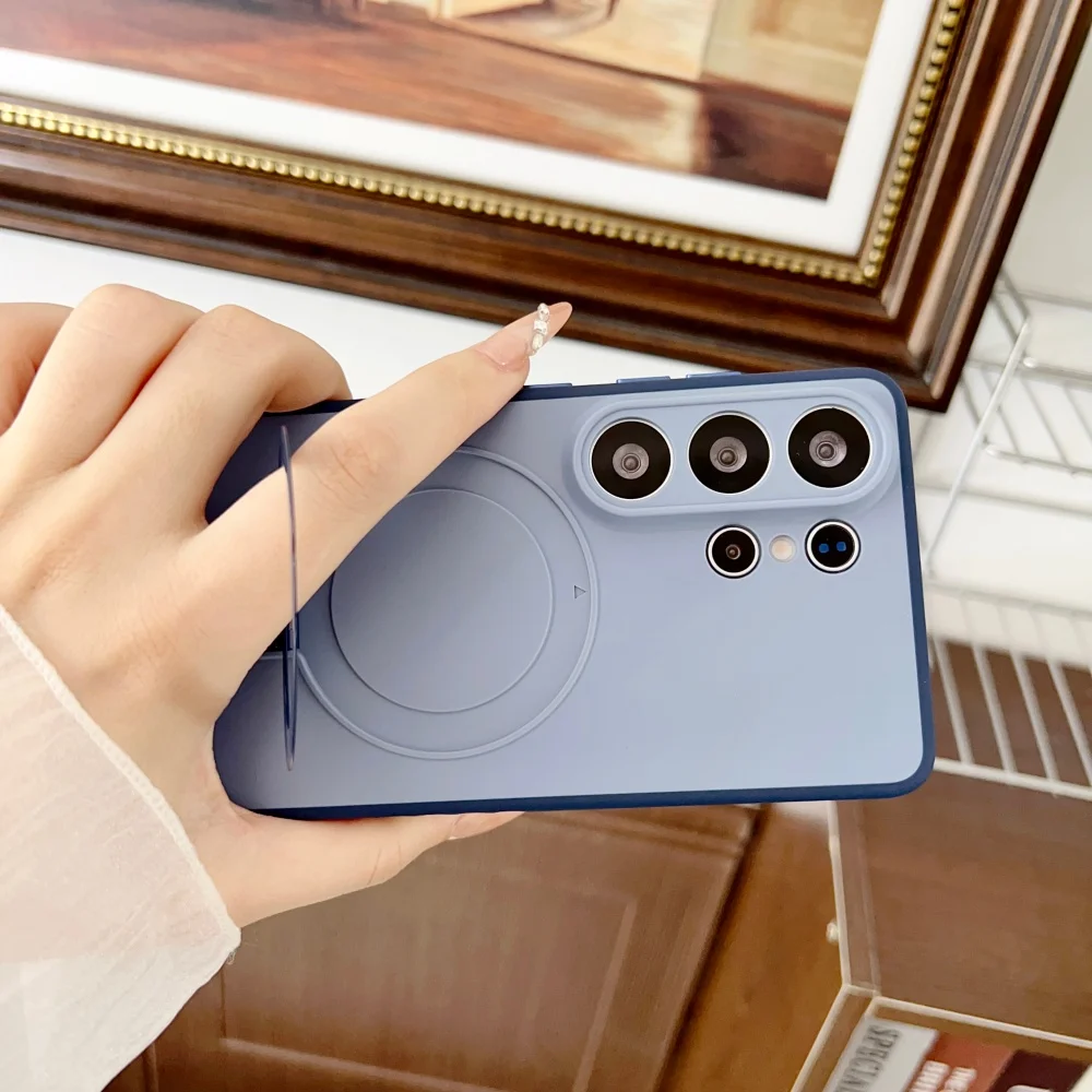 360 ° Drehbare Magnetische Metallhalterung Silikon-Handyhülle für Samsung S26 S25 S24 S22 Ultra S26 Plus A57 für Magsafe Cover – Detail 6