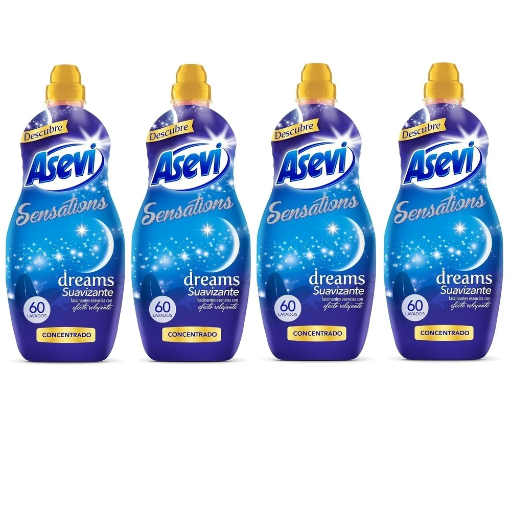 Asevi softener Sensations Dreams 60 washes, 4x60 saving Pack Total 240 washes, concentrated softener for clothes, soft and caring fragrance, Natural essence and relaxing effect