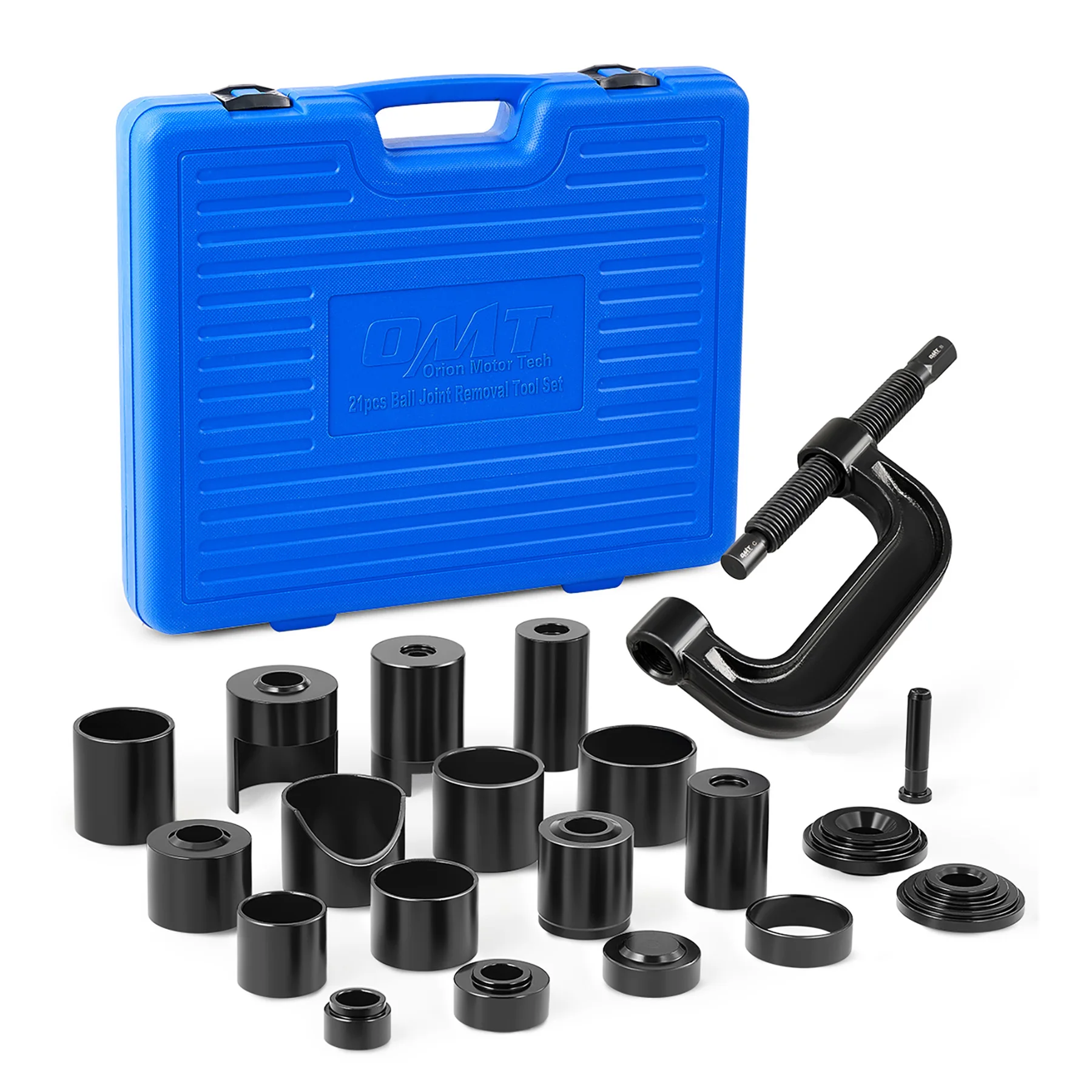 OMT 21 ชิ้น Premium Ball Joint Service Tool & Master Adapter Set w. กระเป๋าหิ้ว สีดํา