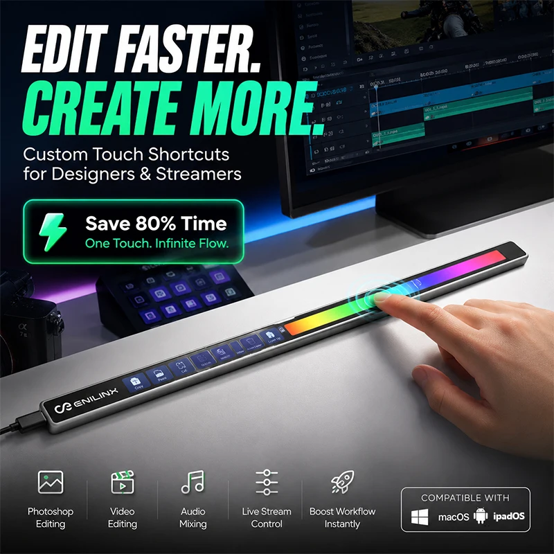 Flexbar Enilinx Bar ホワイト Touch Bar Enilinx Flexbar Touch Bar for Adobe, Gaming, Productivity